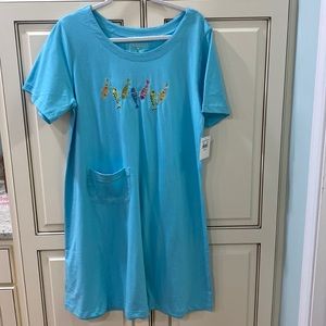 Jane Ashley Casual Lifestyle Embroidered Fish 100% Cotton Dress